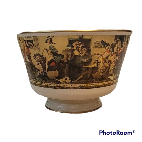 Porcelain Bowl NORMAN ROCKWELL Yankee Doodle Gorham Fine China Bicentennial 1976 - Picture 2 of 10